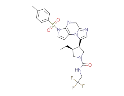 (3S,4R)-3-ethyl-4-(3-tosyl-3H-imidazo[1,2-a]pyrrolo[2,3-e]pyrazin-8-yl)-N-(2,2,2-trifluoroethyl)pyrrolidine-1-carboxamide