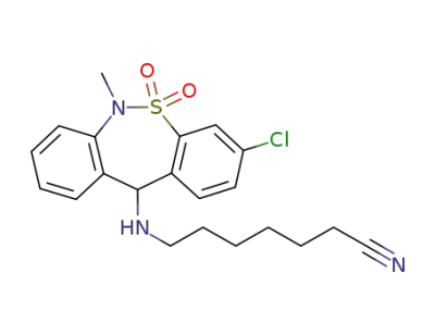 7-(((11RS)-3-chloro-6-methyl-6,11-dihydro-dibenzo[c,f][1,2]thiazepin-11-yl)amino)heptanenitrile S,S-dioxide